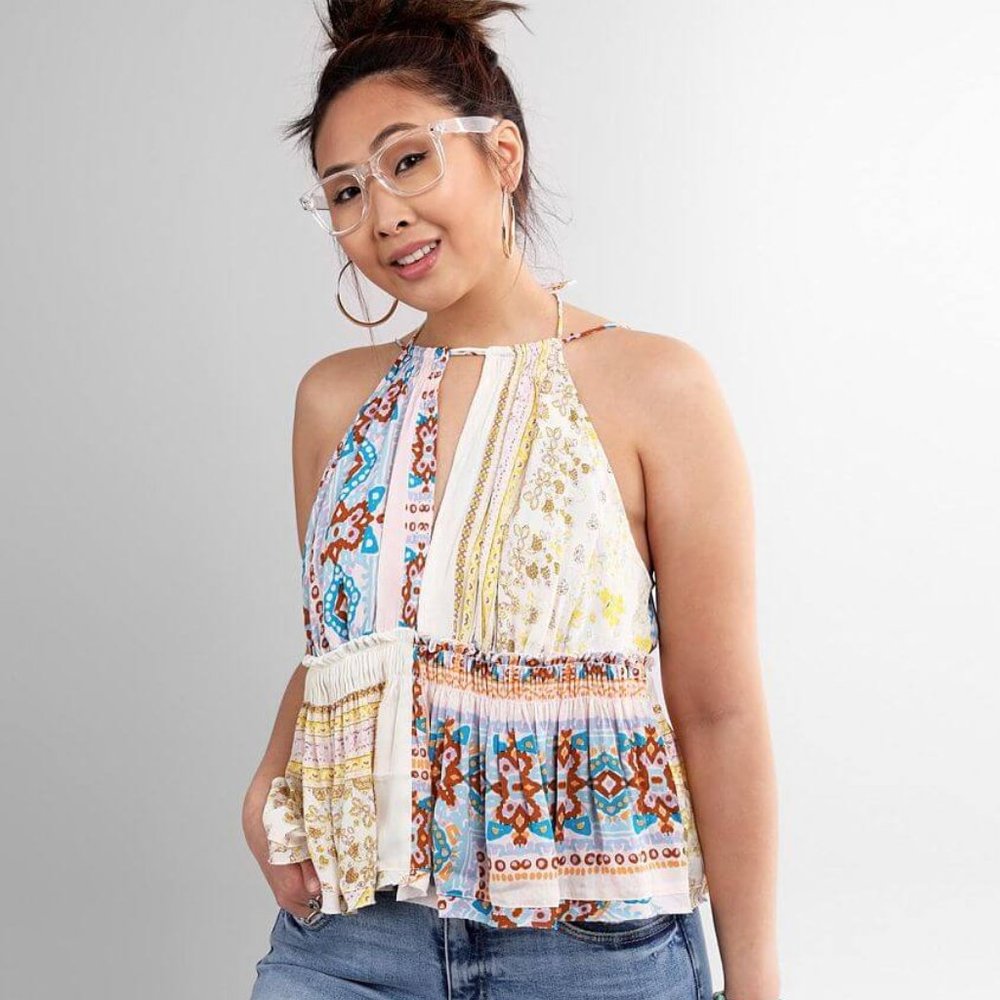 NWT Free People Bellini Patchwork Tank Top XL